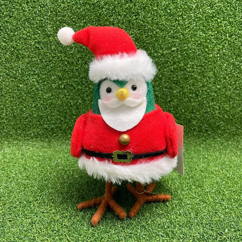 2023 Wondershop Dapper Santa Claus Featherly Friends Fabric Bird Figurine